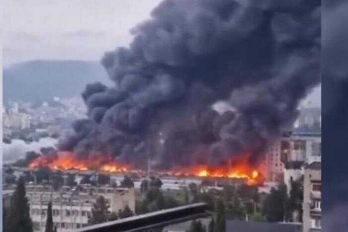 Пожар на «Дезертирском» рынке в Тбилиси